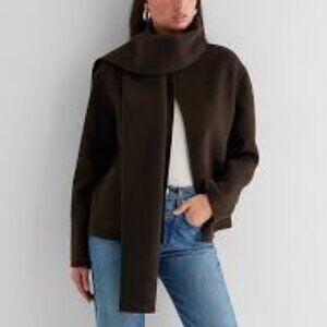 EXPRESS Wool Blend Scarf Collar Jacket Coat Medium--NWOT